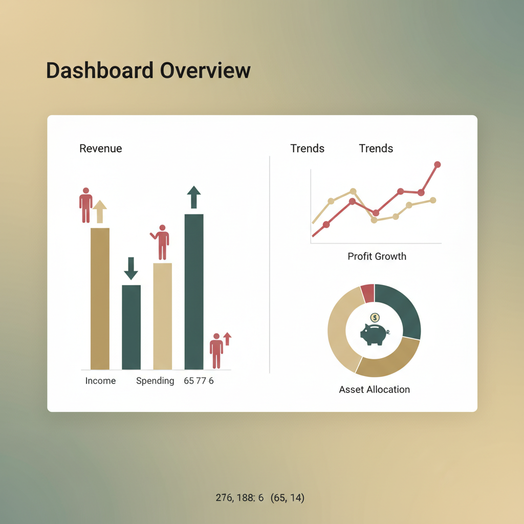 Detailed financial performance dashboard demonstrating consistent growth and strategic asset allocation.