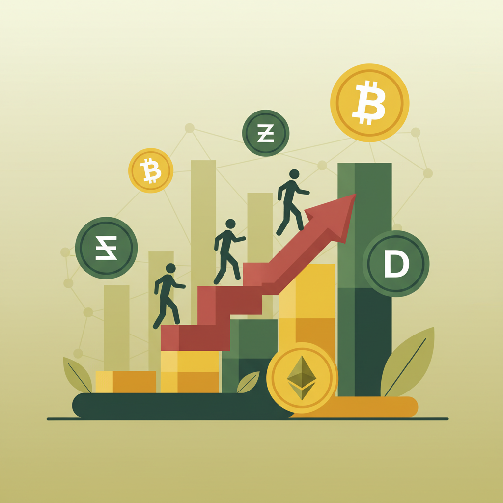 Abstract digital financial growth chart with data points